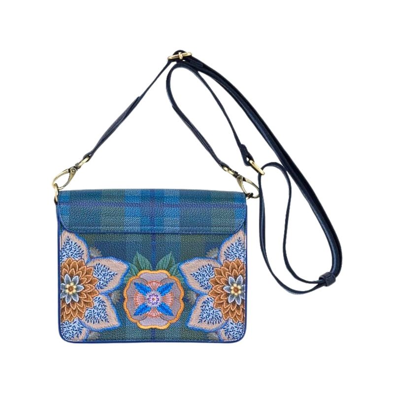 Fashion, accesorii si bijuterii - Femei - Accesorii femei - Genti si rucsacuri femei - Geanta Fenna crossbody, Dark Blue, 19x6x16 cm, colectia Flores Felices - Infinity.ro
