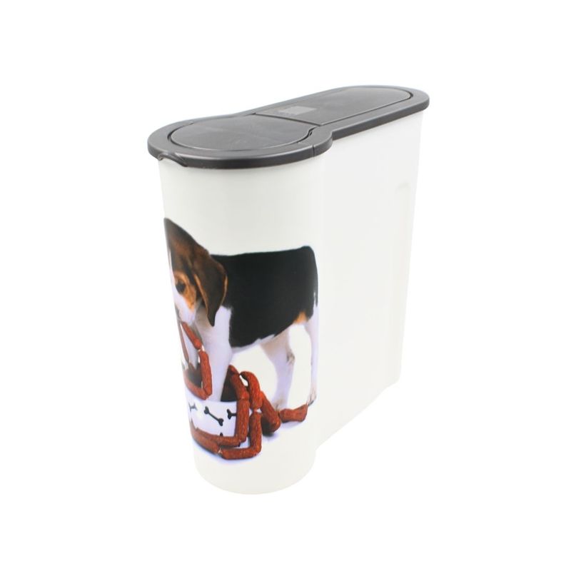 Petshop - Accesorii petshop - Castroane si adapatori - Cutie pentru depozitarea hranei animalelor, 4 litri - Model Beagle - Infinity.ro