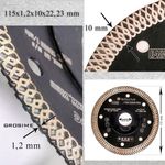 Casa si Gradina - Constructii - Scule electrice si accesorii - Accesorii polizare si slefuire - Disc diamantat turbo subtire, placi ceramice, taiere umeda si uscata, set 3 buc, 115 mm/22.23 mm, Richmann Exclusive - Infinity.ro