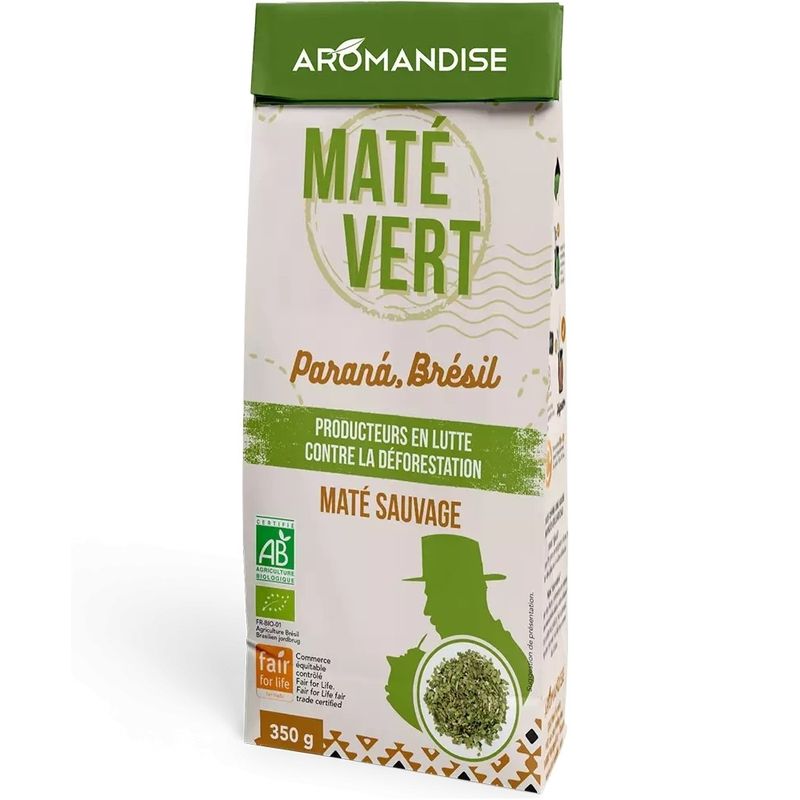 Market - Cafea si ceaiuri - Ceaiuri - Ceai mate verde salbatic, bio, 350g, Aromandise - Infinity.ro