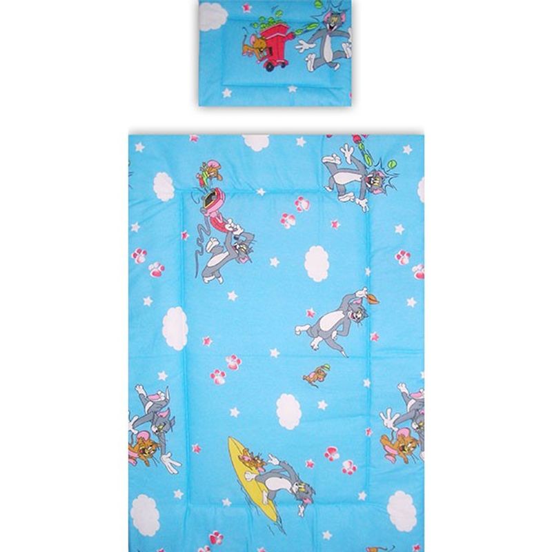 Casa si Gradina - Textile si covoare - Lenjerii de pat - Lenjerii copii - Lenjerie patut Hubners Pisica si Soricel 4 piese albastru - Infinity.ro