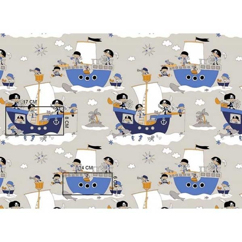 Casa si Gradina - Textile si covoare - Lenjerii de pat - Lenjerii copii - Lenjerie patut Hubners Pirati 4 piese - Infinity.ro