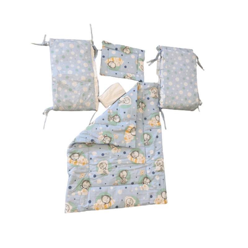 Casa si Gradina - Textile si covoare - Lenjerii de pat - Lenjerii copii - Lenjerie MyKids Baby Teddy Albastru 4+1 Piese 120x60 cm - Infinity.ro
