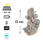 Casa si Gradina - Gradina si terasa - Decoratiuni exterior - Ornamente gradina - Decoratiune gradina, polirasina, lampa solara, inger, 12x15x22 cm - Infinity.ro