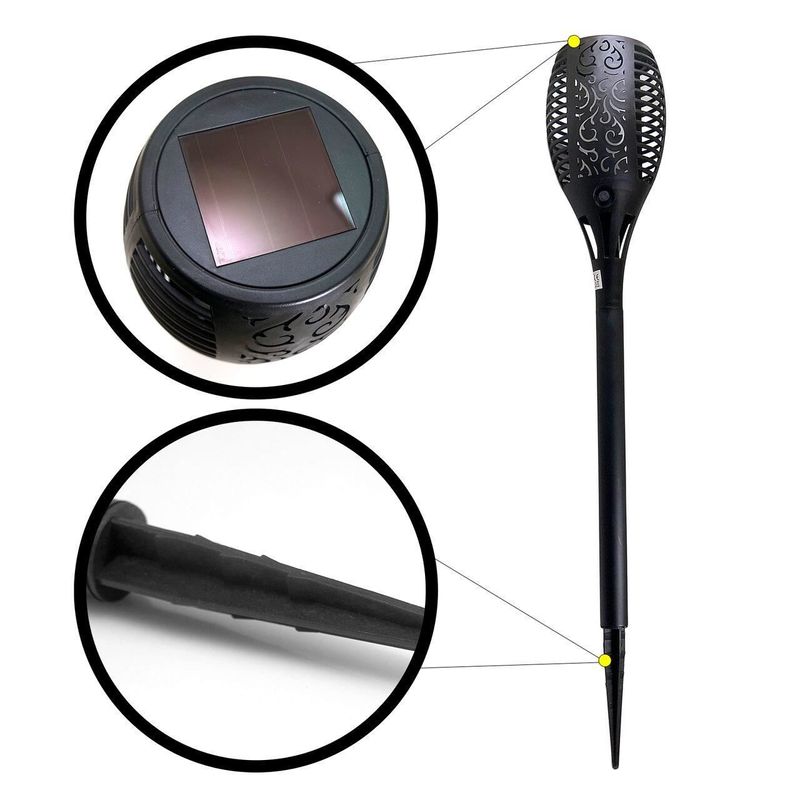 Casa si Gradina - Corpuri si surse de iluminat - Iluminat exterior - Lampi solare - Lampa solara pentru gradina, tip faclie, 12 LED, 10x88 cm - Infinity.ro