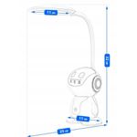 Casa si Gradina - Corpuri si surse de iluminat - Veioze si lampi - Lampi de veghe - Lampa de birou, Jumi, model astronaut, lumina LED reglabila, brat ajustabil, alb, 11x32 cm - Infinity.ro