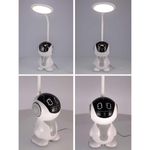 Casa si Gradina - Corpuri si surse de iluminat - Veioze si lampi - Lampi de veghe - Lampa de birou, Jumi, model astronaut, lumina LED reglabila, brat ajustabil, alb, 11x32 cm - Infinity.ro