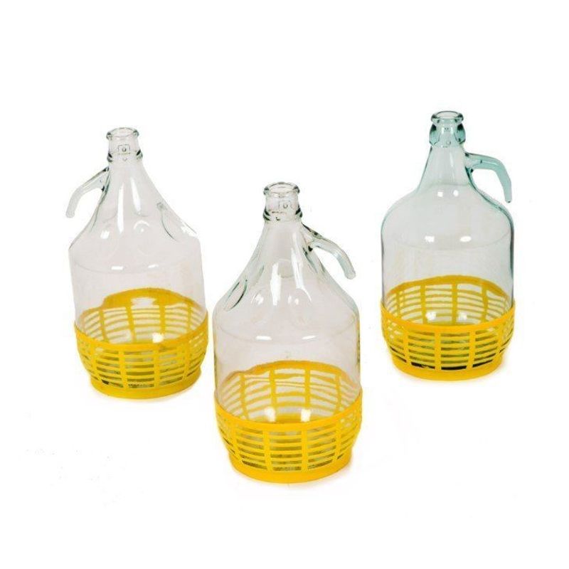 Casa si Gradina - Bucatarie si vesela - Organizare si depozitare bucatarie - Butoaie - Damigeana 5 Litri din sticla, cos din plastic, dop cu sarma si inchidere ermetica - Infinity.ro