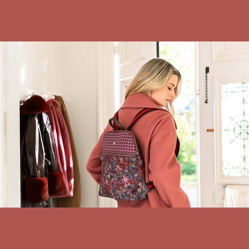 Fashion, accesorii si bijuterii - Femei - Accesorii femei - Genti si rucsacuri femei - Rucsac Finlee dama, Pip Studio, Red, 28x11x36 cm, colectia Tutti i Fiori - Infinity.ro