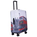 Sport si Outdoor - Articole de voiaj - Trolere - Husa pentru troler  marimea M, 24", model London, culoare Alb MOAWAVE™ - Infinity.ro