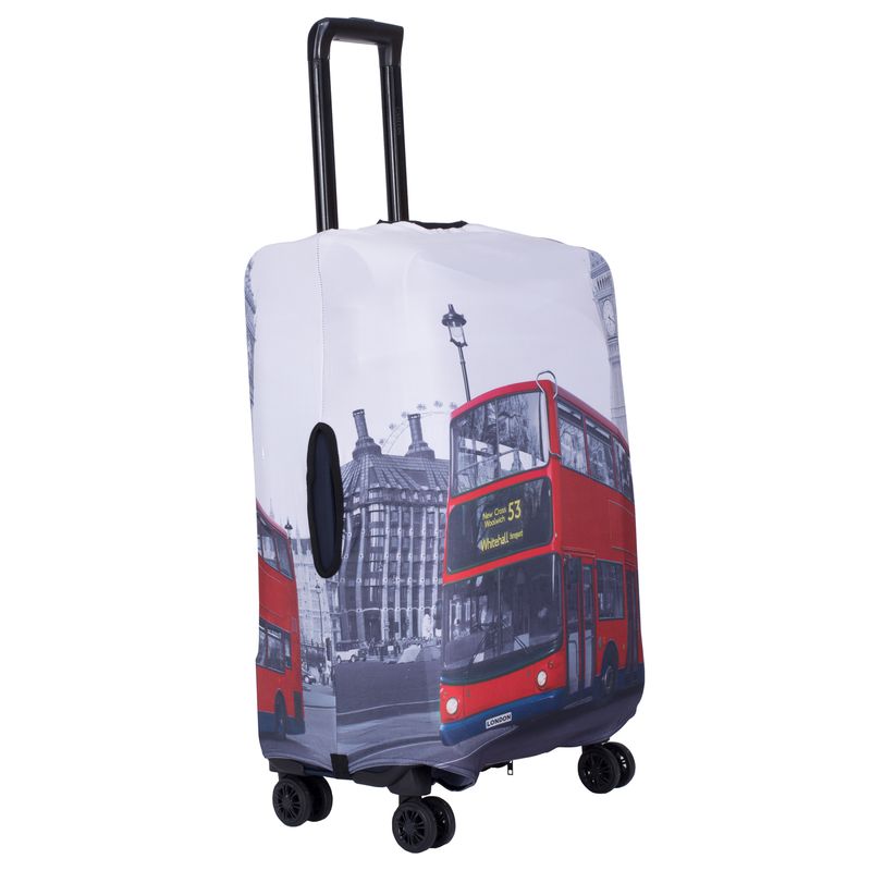 Sport si Outdoor - Articole de voiaj - Trolere - Husa pentru troler  marimea M, 24", model London, culoare Alb MOAWAVE™ - Infinity.ro