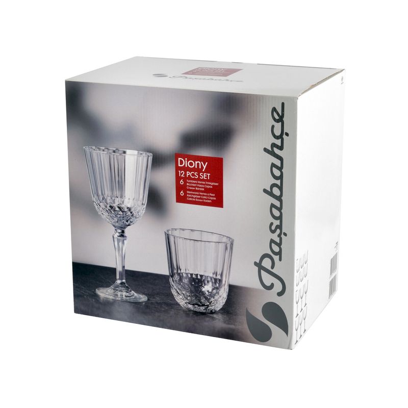 Casa si Gradina - Bucatarie si vesela - Cani si pahare - Pahare - Set 12 pahare sticla, Diony, 310 ml - Infinity.ro