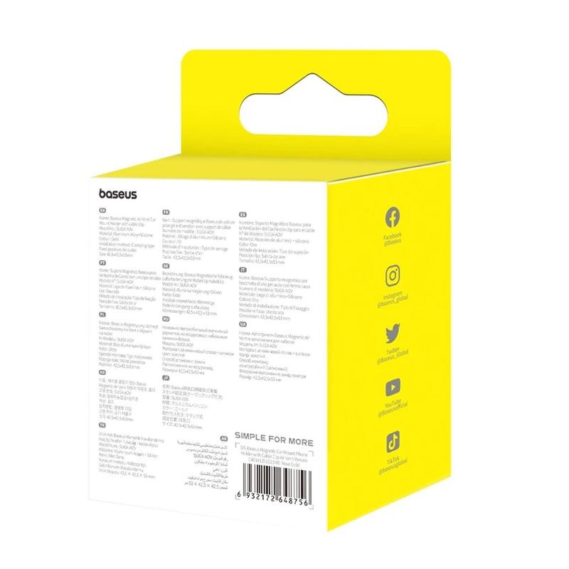 Laptop, Telefoane si Tablete - Telefoane mobile si accesorii - Accesorii Telefoane - Suport si docking telefoane - Suport Auto Magnetic Grila Ventilatie - Baseus (C40141201G13-00) - Rose Auriu - Infinity.ro