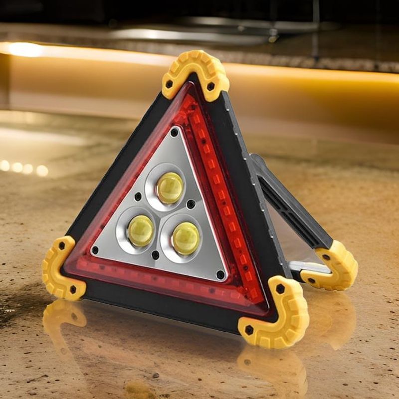 Auto si Moto - Electrice auto - Iluminare si semnalizare - Becuri auto - Triunghi Auto de Avertizare LED HUOVA® cu 4 Moduri de Iluminare – cu acumulatori - Infinity.ro