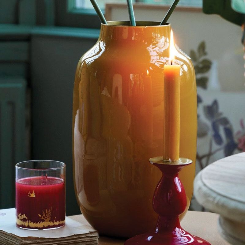 Casa si Gradina - Decoratiuni - Obiecte decorative - Vaze si boluri decorative - Vaza decorativa, din metal, Pip Studio, Yellow, 30 cm, colectia La Majorelle - Infinity.ro