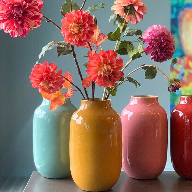 Casa si Gradina - Decoratiuni - Obiecte decorative - Vaze si boluri decorative - Vaza decorativa, din metal, Pip Studio, Yellow, 30 cm, colectia La Majorelle - Infinity.ro