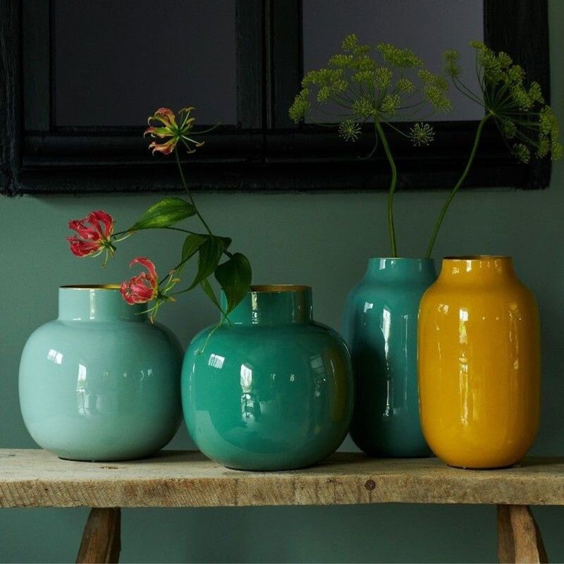 Casa si Gradina - Decoratiuni - Obiecte decorative - Vaze si boluri decorative - Vaza decorativa, din metal, Pip Studio, Yellow, 30 cm, colectia La Majorelle - Infinity.ro