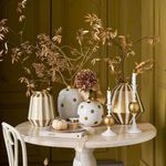 Casa si Gradina - Decoratiuni - Obiecte decorative - Vaze si boluri decorative - Vaza decorativa, din metal, Pip Studio, White-Gold, 35 cm, colectia Royal Dot Delight - Infinity.ro