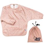 Jucarii, Copii si Bebe - Hrana si alaptare - Biberoane, suzete si accesorii hranire - Articole hranire bebelusi - Baveta impermeabila cu maneci lungi BabySnugg, 6-36 luni, Pink Dots - Infinity.ro