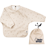 Jucarii, Copii si Bebe - Hrana si alaptare - Biberoane, suzete si accesorii hranire - Articole hranire bebelusi - Baveta impermeabila cu maneci lungi BabySnugg, 6-36 luni, Moon - Infinity.ro