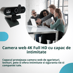 PC, gaming si accesorii - Periferice PC - Camere Web - Camera Web ULTRA HD 4K MAROVIO®, Rezolutie 3840x2160 30 fps, 8 MP, Microfon Incorporat, Reducere Zgomot, Auto Focus,COMS - Infinity.ro
