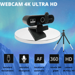 PC, gaming si accesorii - Periferice PC - Camere Web - Camera Web ULTRA HD 4K MAROVIO®, Rezolutie 3840x2160 30 fps, 8 MP, Microfon Incorporat, Reducere Zgomot, Auto Focus,COMS - Infinity.ro