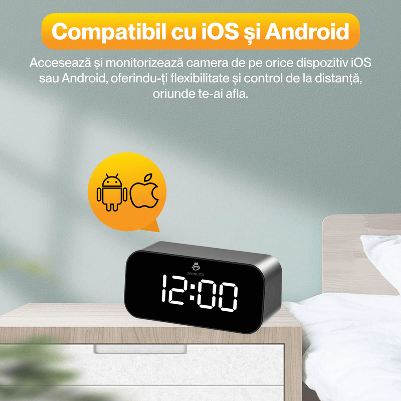 Laptop, Telefoane si Tablete - Wearables si gadgeturi - Gadgeturi - Dispozitive spionaj - Ceas spion cu camera ascunsa 4K, TC100, WIFI, unghi de 166°, vedere nocturna, detectarea miscarii, autonomie 4 ore - Infinity.ro