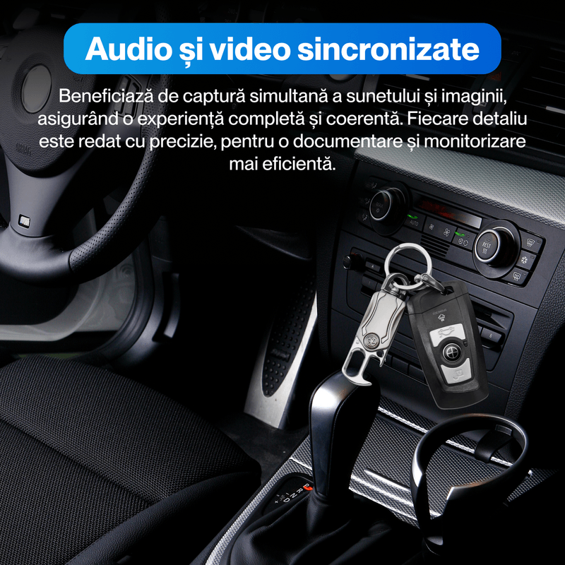 Laptop, Telefoane si Tablete - Wearables si gadgeturi - Gadgeturi - Dispozitive spionaj - Cheie auto spion cu camera ascunsa si breloc, K800, 4K, unghi de vizualizare 75°, baterie 900 mAh, autonomie 2 ore - Infinity.ro