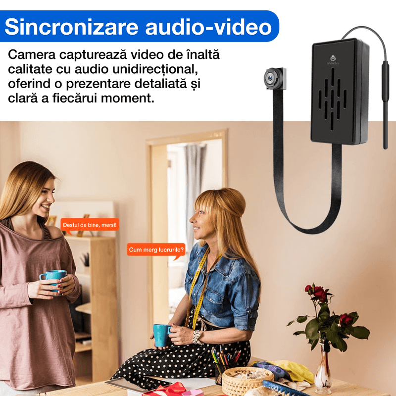 Laptop, Telefoane si Tablete - Wearables si gadgeturi - Gadgeturi - Dispozitive spionaj - Camera ascunsa tip nasture, V4A, WIFI, 1080P, detectarea miscarii, inregistrare ciclica, acces de la distanta, - Infinity.ro