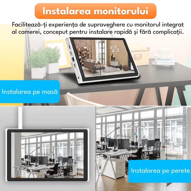 Casa si Gradina - Electrice - Smart Home - Camere de supraveghere - Kit complet de supraveghere video cu 4 camere si panou solar, WIFI, 4MP, HDD 1 TB, audio bidirectional, control PTZ, - Infinity.ro