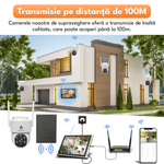 Casa si Gradina - Electrice - Smart Home - Camere de supraveghere - Kit complet de supraveghere video cu 4 camere si panou solar, WIFI, 4MP, HDD 1 TB, audio bidirectional, control PTZ, - Infinity.ro