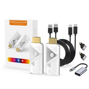 Kit TX/RX HDMI de Oglindire ENZIRO®, Full HD 1080P 60Hz, Wireless, Frecventa 2.4 /5 GHz, Plug and Play, 3 Adaptoare, Alb