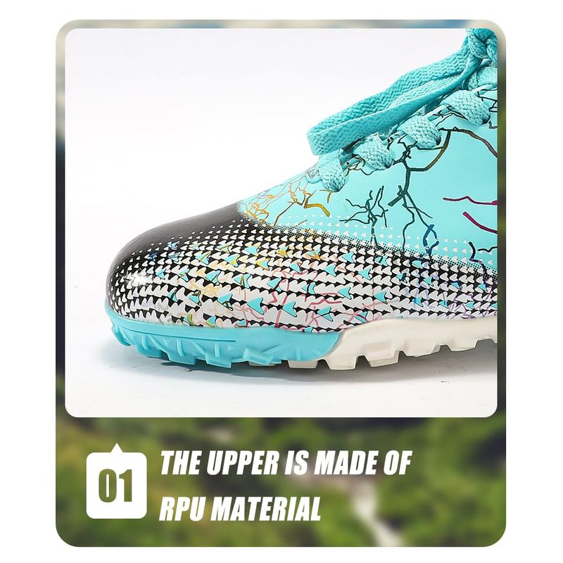 Sport si Outdoor - Echipament Sportiv - Incaltaminte sport - Pantofi sport - Ghete de fotbal copii MBrands, 7.6 cu glezniera pentru teren sintetic, turcoaz 35 - Infinity.ro