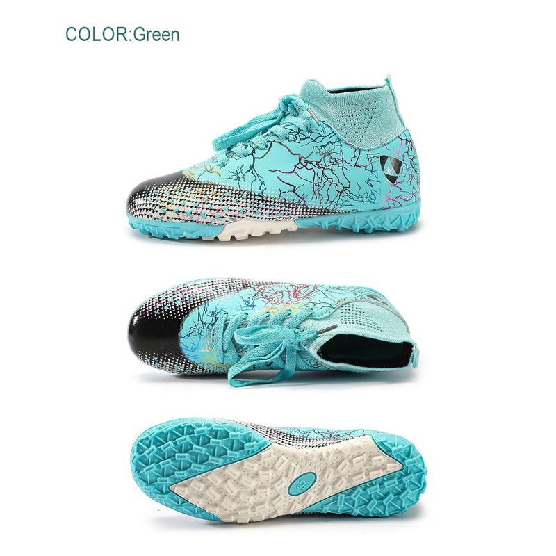 Sport si Outdoor - Echipament Sportiv - Incaltaminte sport - Pantofi sport - Ghete de fotbal copii MBrands, 7.6 cu glezniera pentru teren sintetic, turcoaz 35 - Infinity.ro