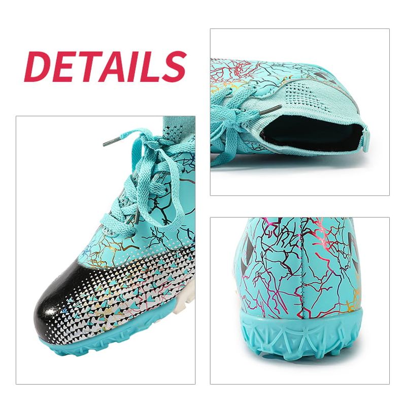 Sport si Outdoor - Echipament Sportiv - Incaltaminte sport - Pantofi sport - Ghete de fotbal copii MBrands, 7.6 cu glezniera pentru teren sintetic, turcoaz 35 - Infinity.ro