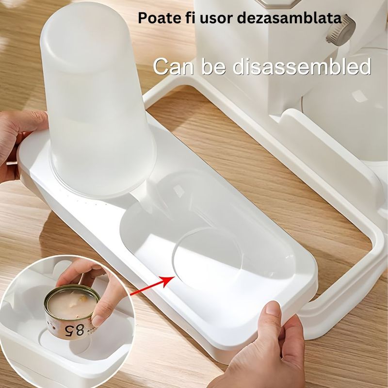 Petshop - Accesorii petshop - Alte accesorii petshop - Hranitor 2 in 1, Apa si mancare,Pentru pisici si caini,Cu bol din otel inoxidabil,Capacitate mare de 4L,Usor de curatat, - Infinity.ro