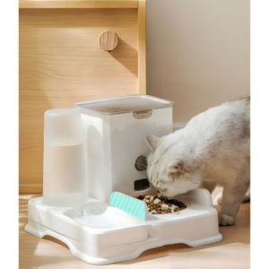 Hranitor 2 in 1, Apa si mancare,Pentru pisici si caini,Cu bol din otel inoxidabil,Capacitate mare de 4L,Usor de curatat,