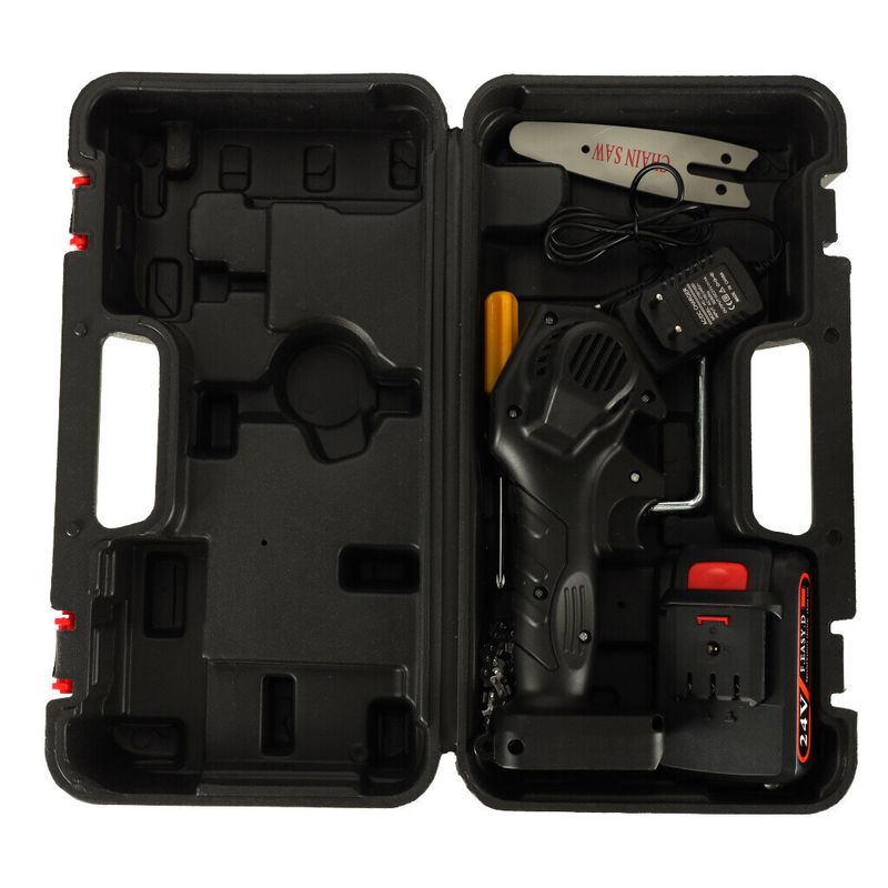 Casa si Gradina - Constructii - Scule electrice si accesorii - Scule multifunctionale si accesorii - Mini ferastrau electric cu lant, baterie de 24V si valiza de transport - Infinity.ro