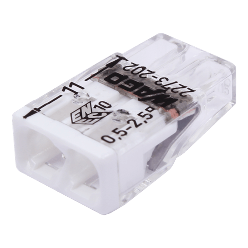 Casa si Gradina - Electrice - Tablouri electrice si accesorii - Conector compact de imbinare, 2 fire, max. 2.5 mm² (100 buc.) - WAGO 2273-202 - Infinity.ro