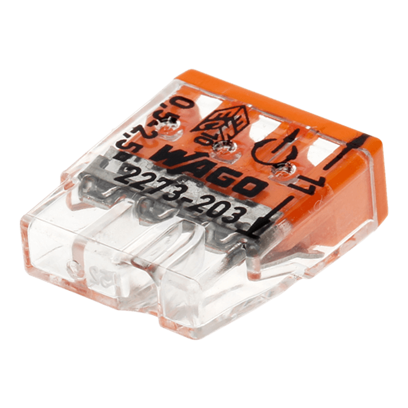 Casa si Gradina - Electrice - Tablouri electrice si accesorii - Conector compact de imbinare, 3 fire, max. 2.5 mm² (100 buc.) - WAGO 2273-203 - Infinity.ro