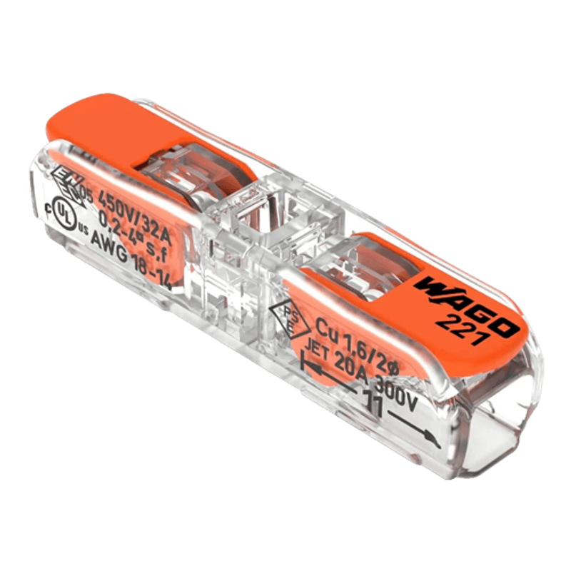Casa si Gradina - Electrice - Tablouri electrice si accesorii - Conector derivatie in linie, 2 fire, max. 4 mm² (60 buc.) - WAGO 221-2411 - Infinity.ro