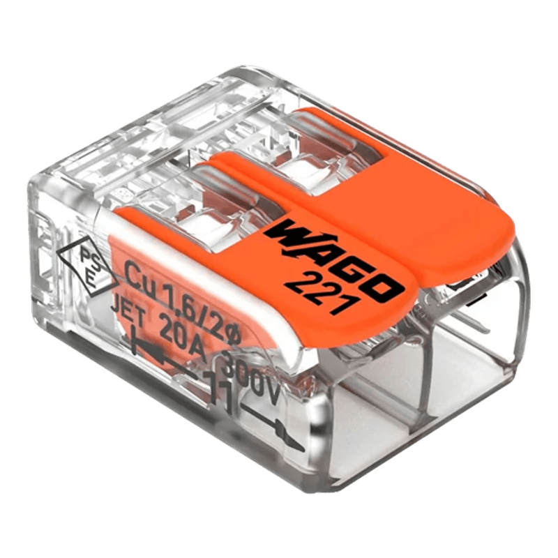 Casa si Gradina - Electrice - Tablouri electrice si accesorii - Conector derivatie 2 fire, max. 4 mm² (100 buc.) - WAGO 221-412 - Infinity.ro