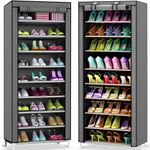 Casa si Gradina - Mobilier - Organizare si depozitare - Organizatoare pentru sertare si dulapuri - Organizator depozitare pantofi, XXL, textil, 10 rafturi, XXL, gri - Infinity.ro