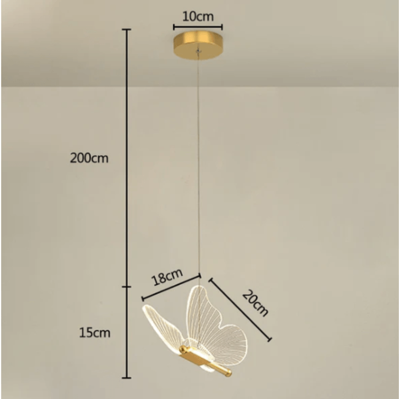 Casa si Gradina - Corpuri si surse de iluminat - Lustre si pendule - Lustra LED, o surse de lumina, forma de fluture, Lumina calda, neutra si rece, Dormitor, Bucatarie, Camera Copii, Auriu - Infinity.ro
