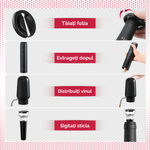 Casa si Gradina - Bucatarie si vesela - Accesorii bar - Tirbusoane si dopuri - Tirbuson reincarcabil, 4 in 1, aerator si dozator electric, accesoriu de taiat folie, dop cu pompa vid, USB, Negru - Infinity.ro