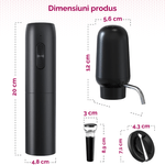 Casa si Gradina - Bucatarie si vesela - Accesorii bar - Tirbusoane si dopuri - Tirbuson reincarcabil, 4 in 1, aerator si dozator electric, accesoriu de taiat folie, dop cu pompa vid, USB, Negru - Infinity.ro