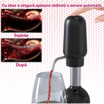 Casa si Gradina - Bucatarie si vesela - Accesorii bar - Tirbusoane si dopuri - Tirbuson reincarcabil, 4 in 1, aerator si dozator electric, accesoriu de taiat folie, dop cu pompa vid, USB, Negru - Infinity.ro