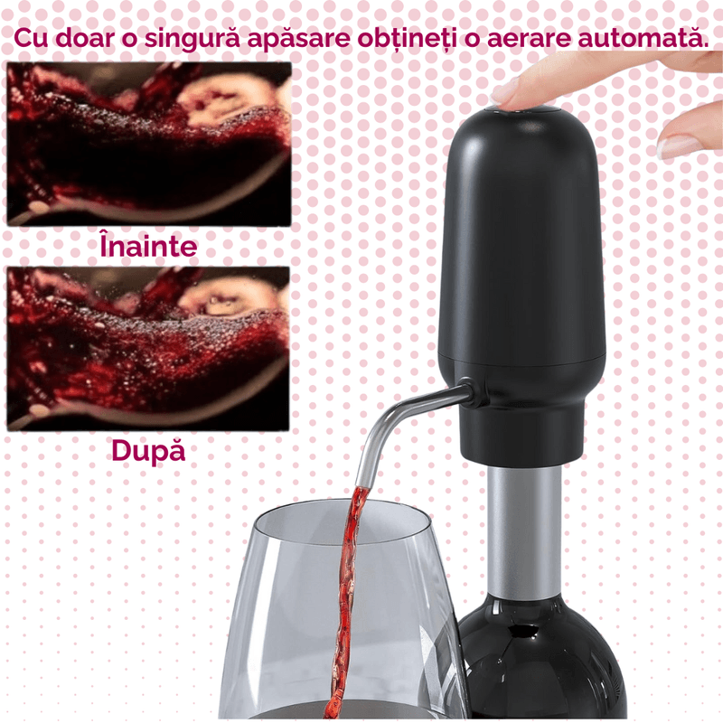 Casa si Gradina - Bucatarie si vesela - Accesorii bar - Tirbusoane si dopuri - Tirbuson reincarcabil, 4 in 1, aerator si dozator electric, accesoriu de taiat folie, dop cu pompa vid, USB, Negru - Infinity.ro