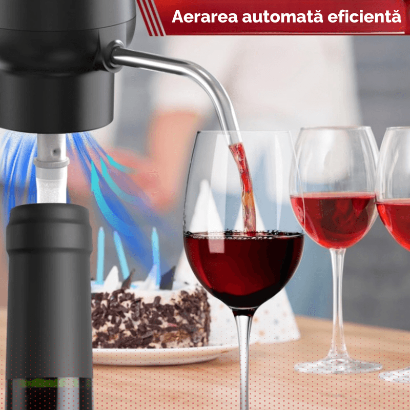 Casa si Gradina - Bucatarie si vesela - Accesorii bar - Tirbusoane si dopuri - Tirbuson reincarcabil, 4 in 1, aerator si dozator electric, accesoriu de taiat folie, dop cu pompa vid, USB, Negru - Infinity.ro