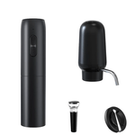 Casa si Gradina - Bucatarie si vesela - Accesorii bar - Tirbusoane si dopuri - Tirbuson reincarcabil, 4 in 1, aerator si dozator electric, accesoriu de taiat folie, dop cu pompa vid, USB, Negru - Infinity.ro